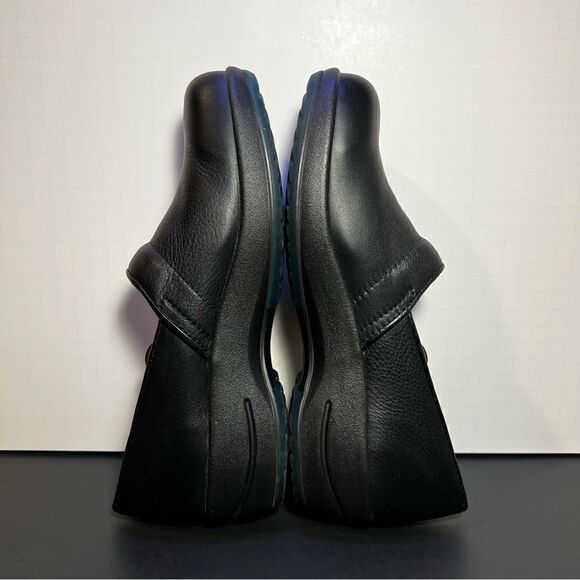 Womens SANITA Black Leather Slip On Clogs / Size 10.5-11 - EU 41 - Picture 7 of 9